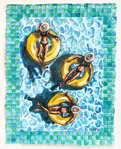 Cowgirl Pool Party Print