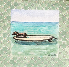 Load image into Gallery viewer, Surfing Dachshund Print